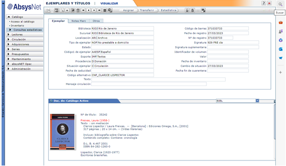 Subcoleção Clarice Lispector: contém todas as obras de e sobre Clarice Lispector, muitas com dedicatórias manuscritas da amiga de Nélida Piñon