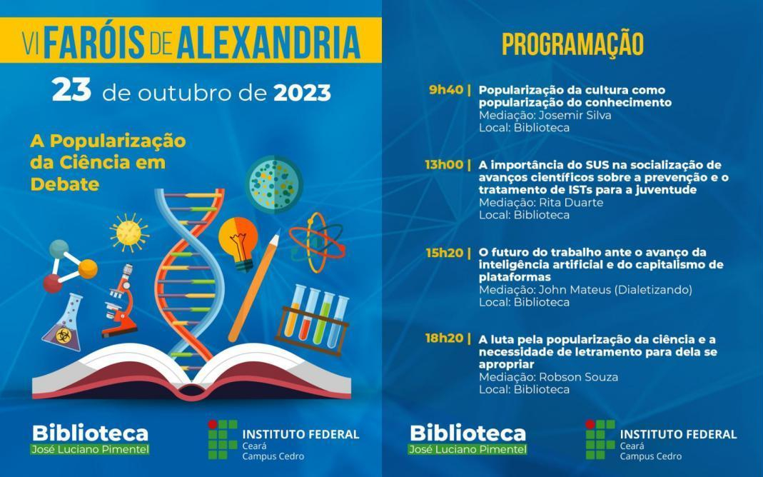 Cartaz e Programação do VI Faróis de Alexandria