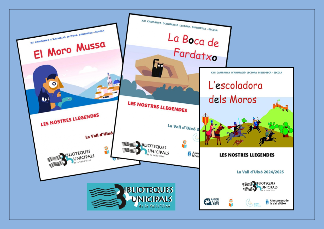 Es una imagen de carteles de diversas campañas de animación lectora sobre las leyendas locales
