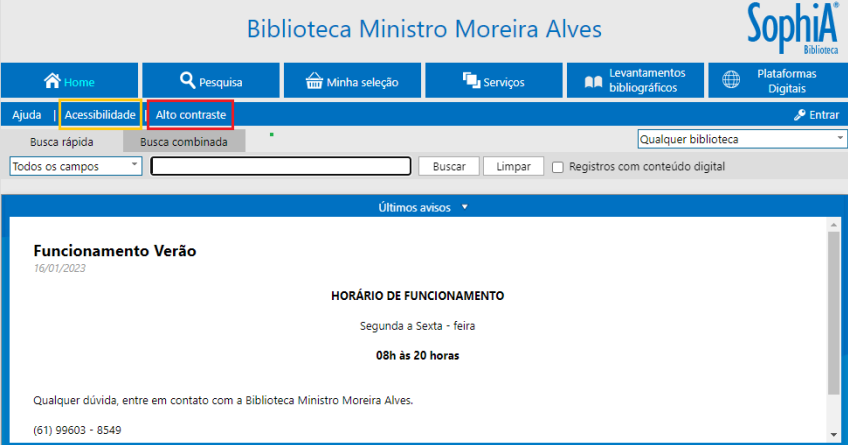 Es la figura 2 con Interfaz del catálogo en línea del IDP (Instituto Brasileiro de Ensino, Desenvolvimento e Pesquisa de Brasília, 2023) 