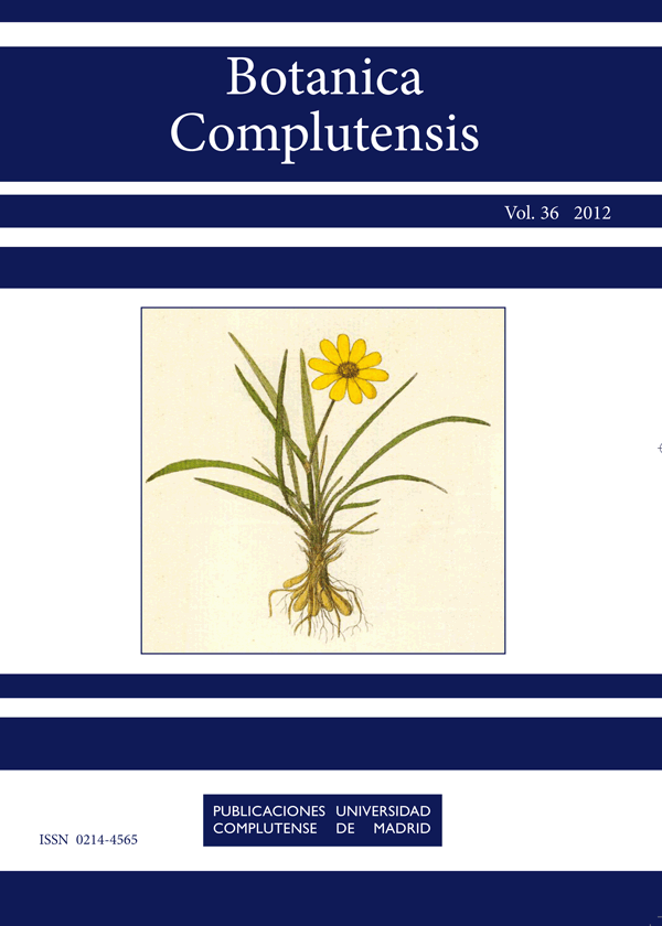 Cubierta Botanica Complutensis vol 36 (2012)