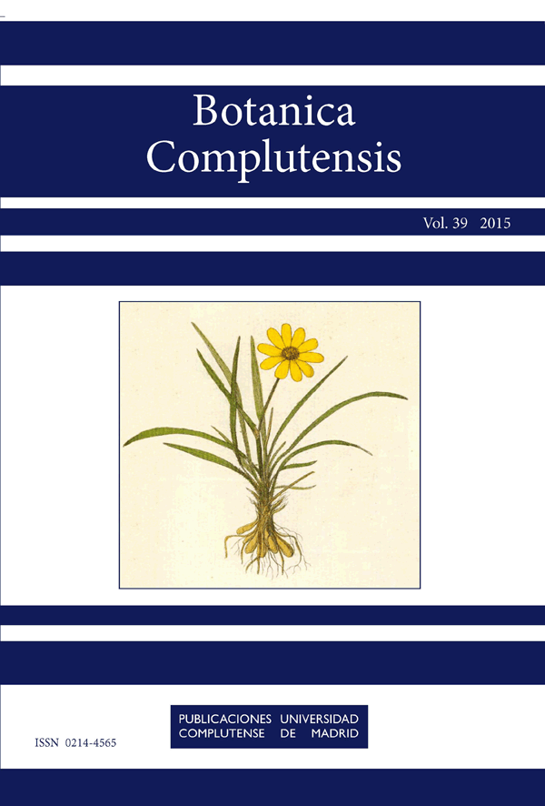 Cubierta Botanica Complutensis vol 39 (2015)
