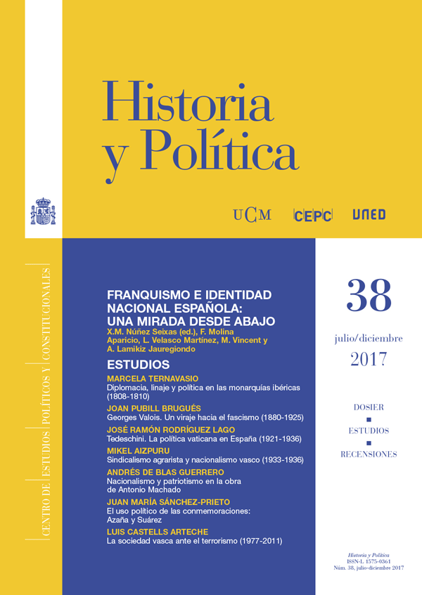 Cubierta de Historia y Política Núm. 38 (2017)