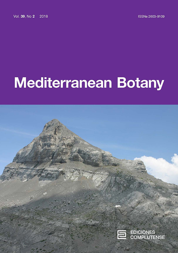 Cubierta Mediterranean Botany vol 39-2 (2018)