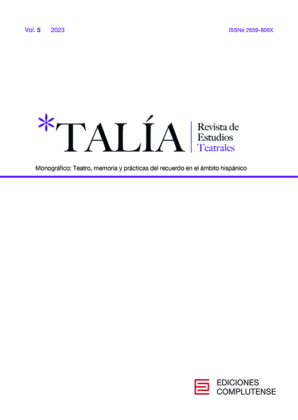 Cubierta Talía. Revista de Estudios Teatrales vol. 5 (2023)