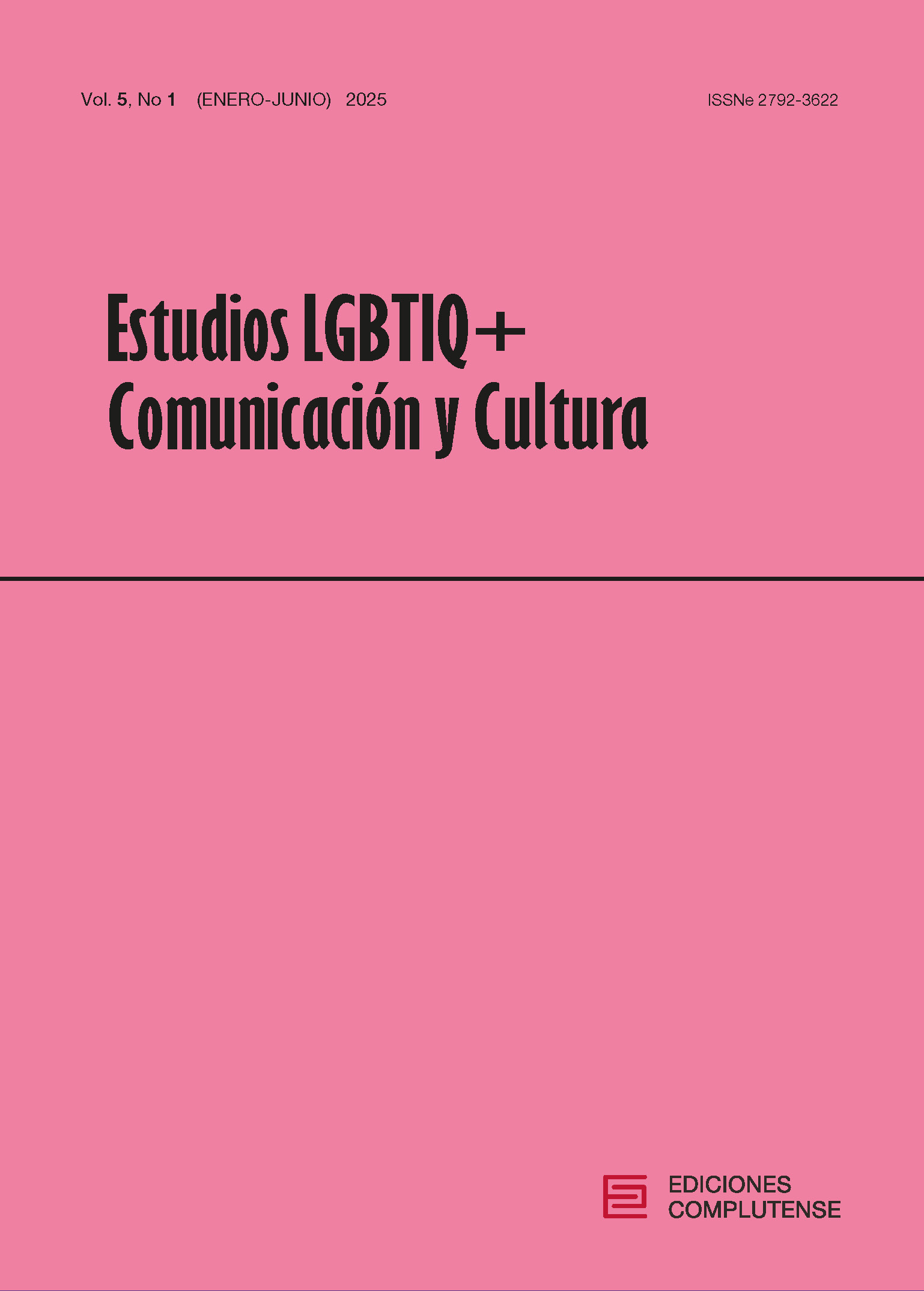 Cubierta Estudios LGBTIQ+. Comunicación y Cultura 5(1) 2025
