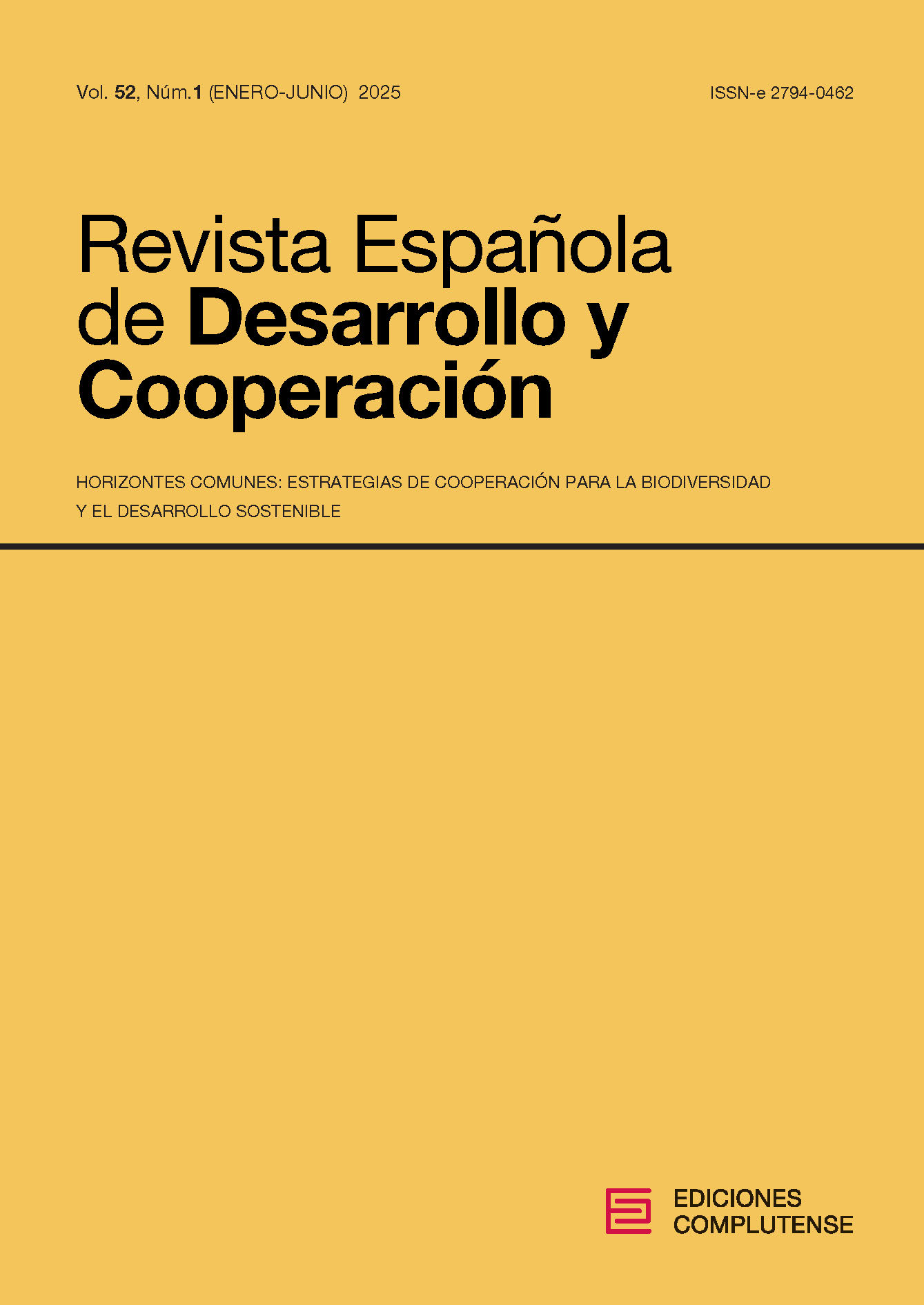 Cubierta Revista Española de Desarrollo y Cooperación 52(1) 2025