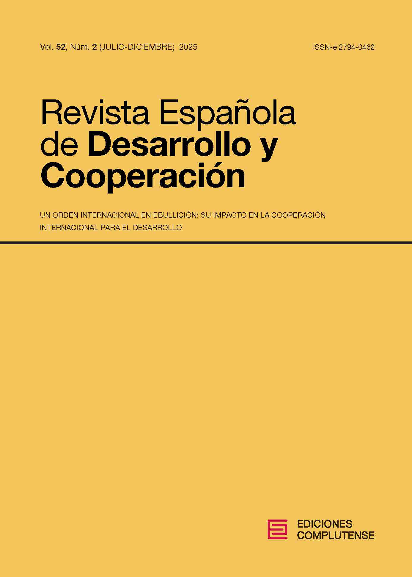 Cubierta Revista Española de Desarrollo y Cooperación 52(2) 2025