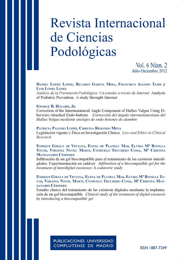 Cubierta Revista de Ciencias Podológicas vol 6-2
