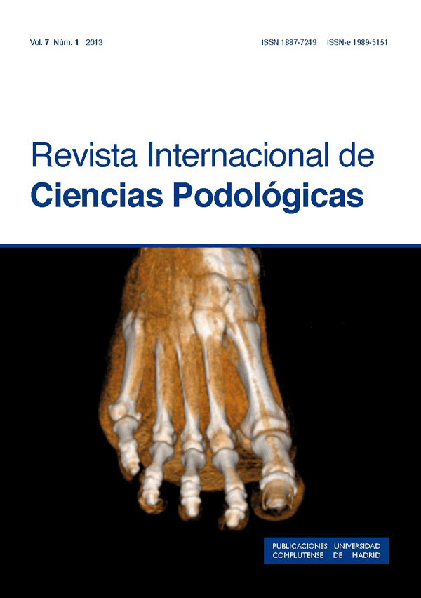 Cubierta Revista Internacional de Ciencias Podológicas vol 7-1