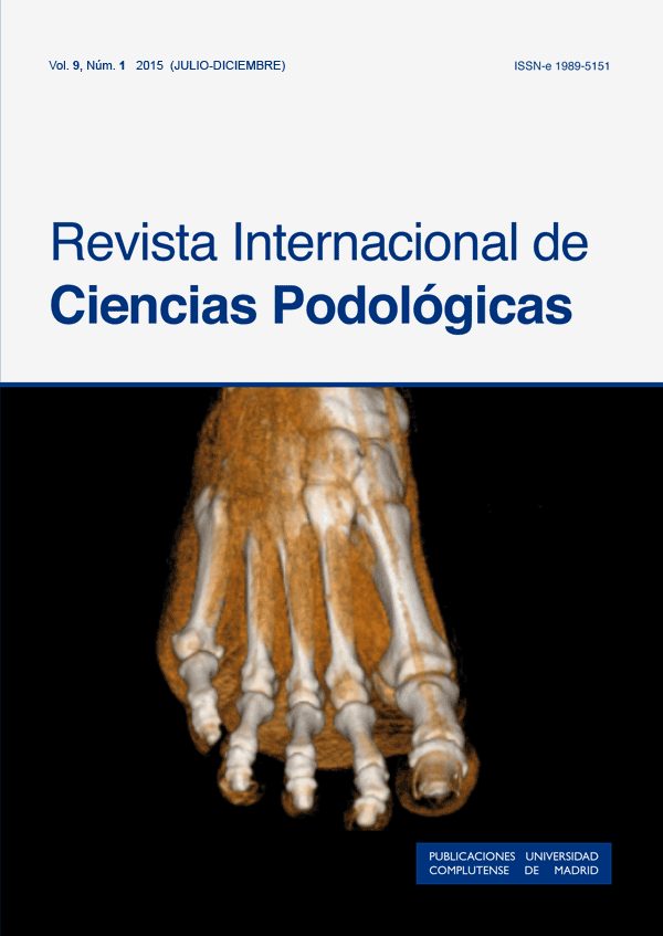 Cubierta Revista Internacional de Ciencias Podológicas vol 9 nº1 (2015)