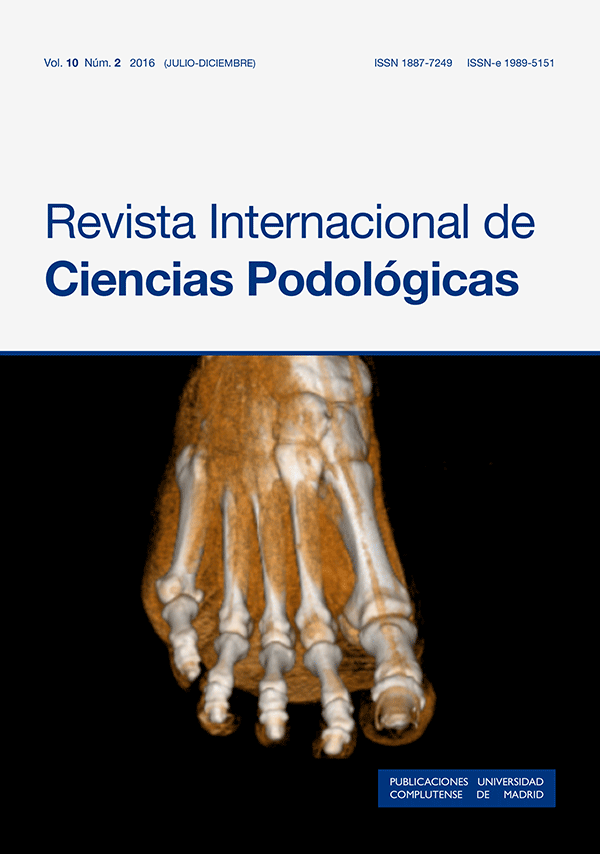 Cubierta Revista Internacional de Ciencias Podológicas vol 10-2 (2016)