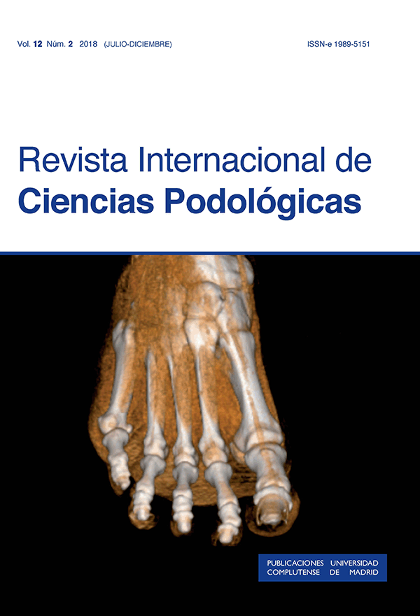 Cubierta Revista Internacional de Ciencias Podológicas vol 12, nº2 (2018)