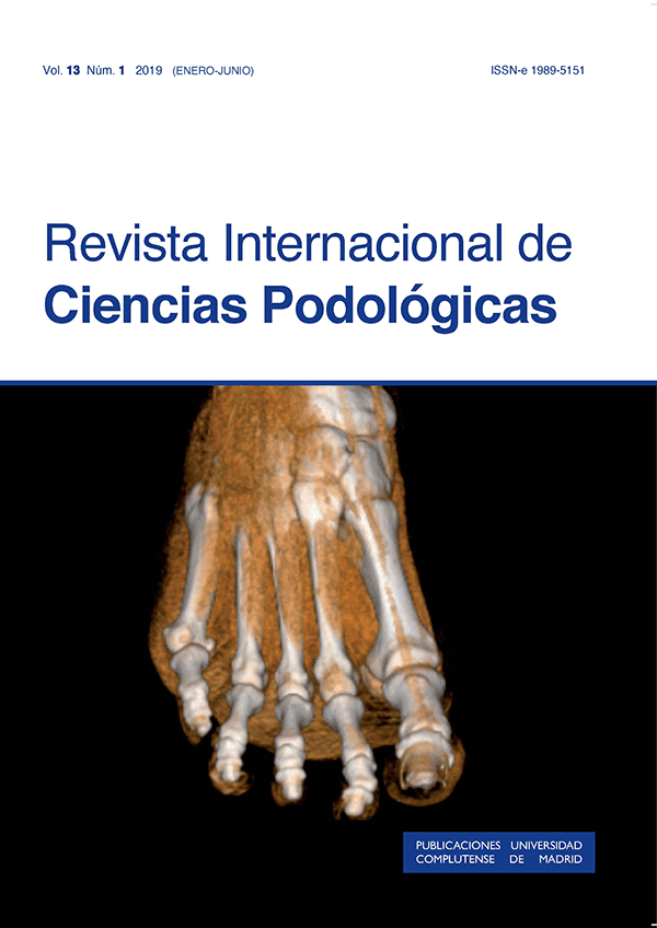 Cubierta Revista Internacional de Ciencias Podológicas 13-1 (2019)