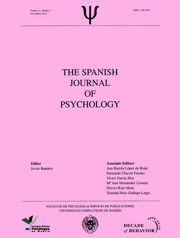 Cover The Spanish Journal of Psychology Vol 11, No 2 (2008)