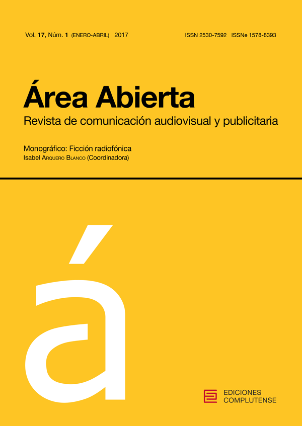 Cubierta de Área Abierta. Revista de comunicación audiovisual y publicitaria Vol. 17, núm. 1