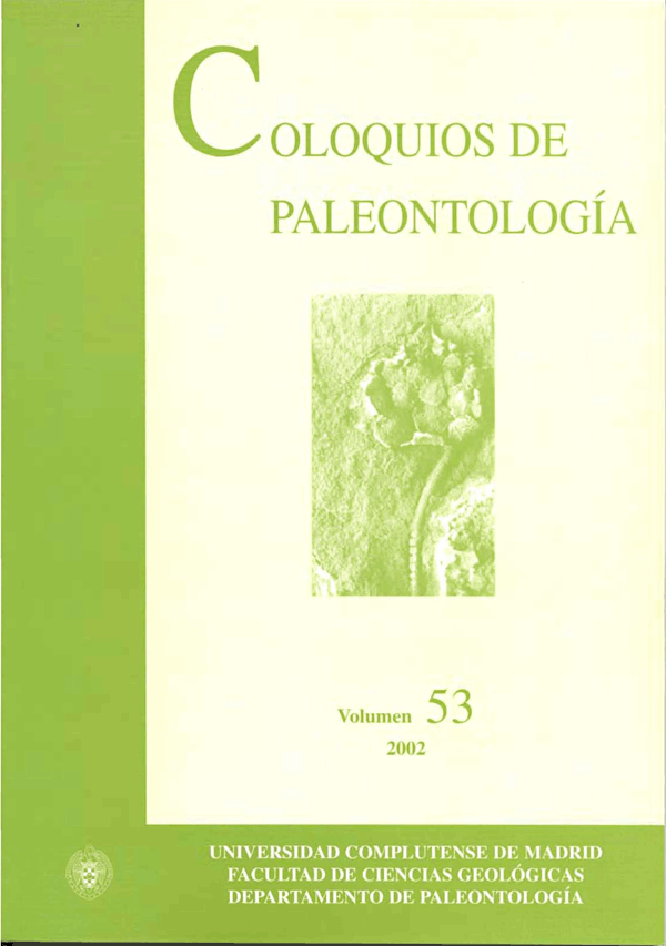 Cubierta vol 53 Coloquios de Paleontologia