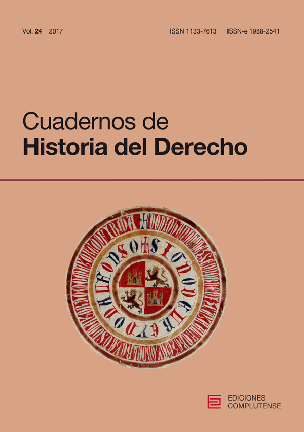 Cubierta de Cuadernos de Historia del Derecho Vol. 24 (2017)
