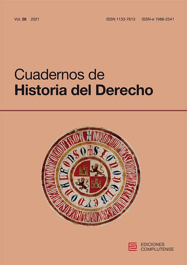 Cubierta de Cuadernos de Historia del Derecho Vol. 28 (2021)