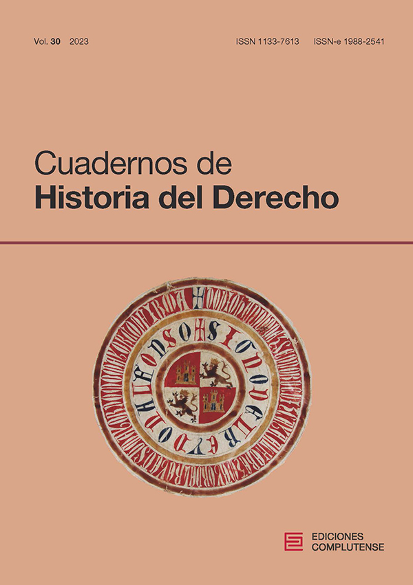 Cubierta Cuadernos de Historia del Derecho 30 (2023)