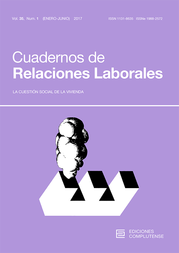 Cubierta Cuadernos de Relaciones Laborales Vol. 35, Núm. 1 (2017)