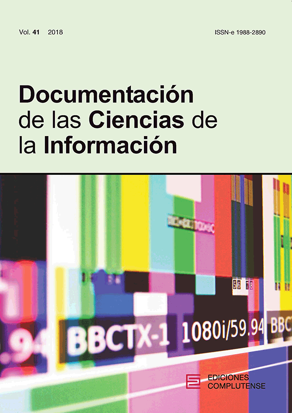 Cubierta Documentación de las Ciencias de la Información vol 41 (2018)