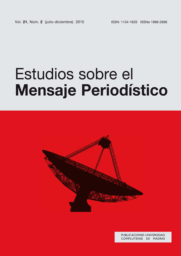 Cubierta Estudios sobre el Mensaje Periodístico, vol 21, nº2 (2015)