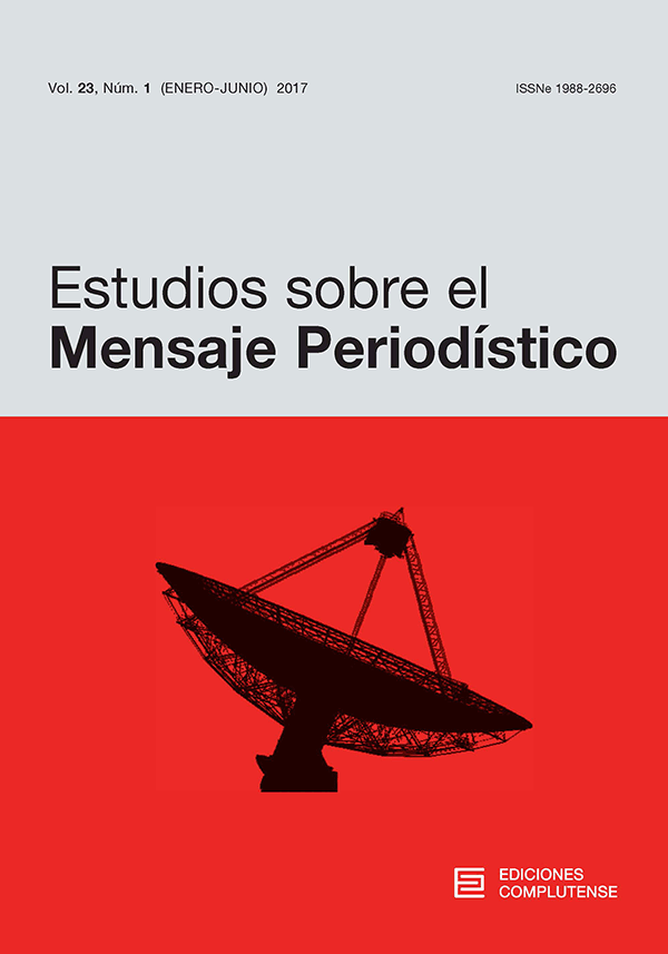 Cubierta Estudios sobre el Mensaje Periodístico vol 23, nº1 (2017)