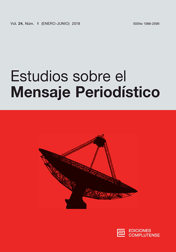 Cubierta Estudios sobre el Mensaje Periodístico vol 24, nº1 (2018)