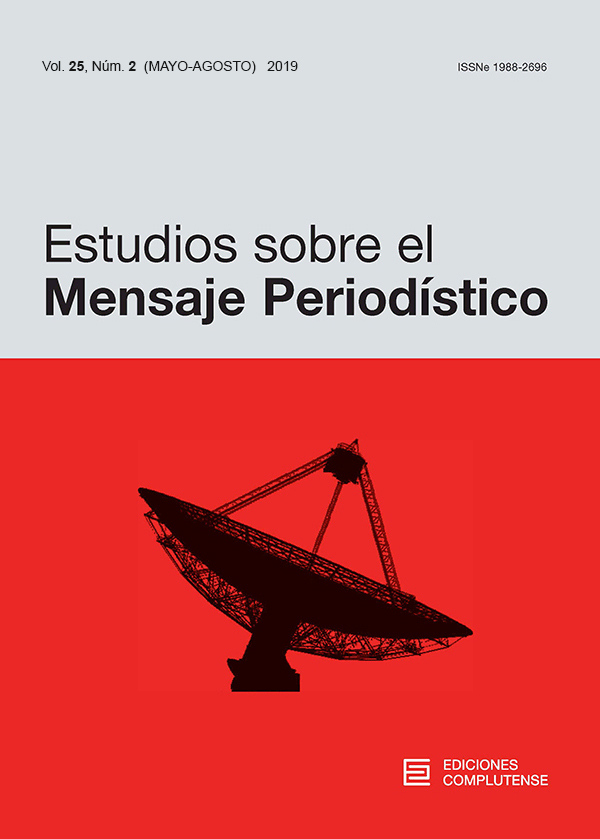 Cubierta de Estudios sobre el Mensaje Periodístico Vol. 25 (2) 2019