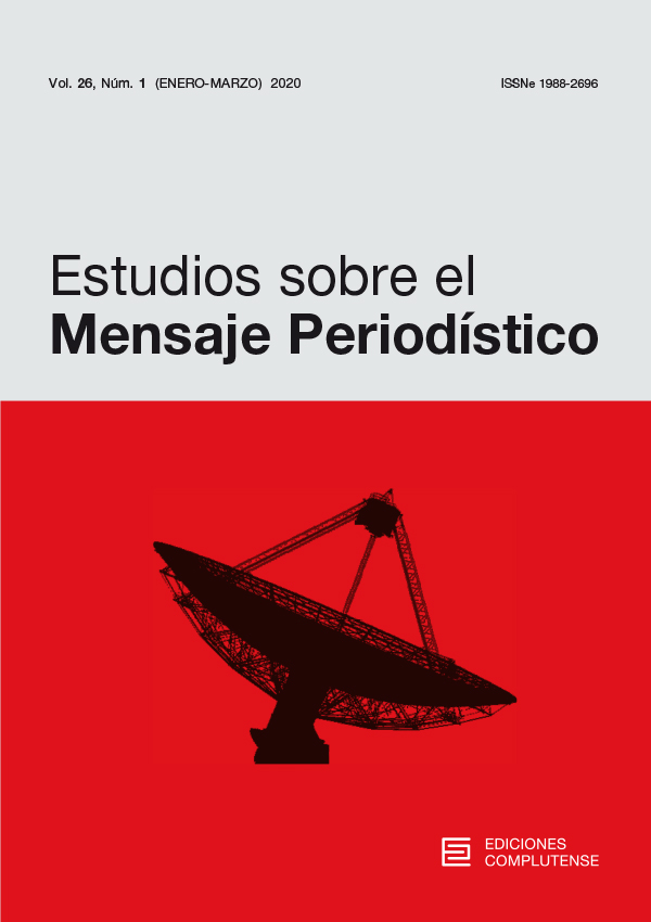 Cubierta de Estudios sobre el Mensaje Periodístico Vol. 26 Núm. 1 (2020)