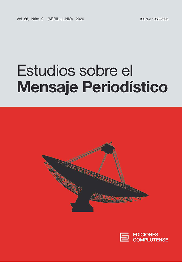 Cubierta Estudios sobre el Mensaje Periodístico vol 26-2 (2020)