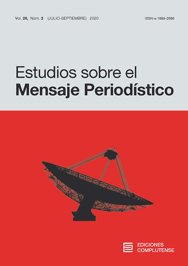 Cubierta Estudios sobre el Mensaje Periodístico vol 26-3 (2020)
