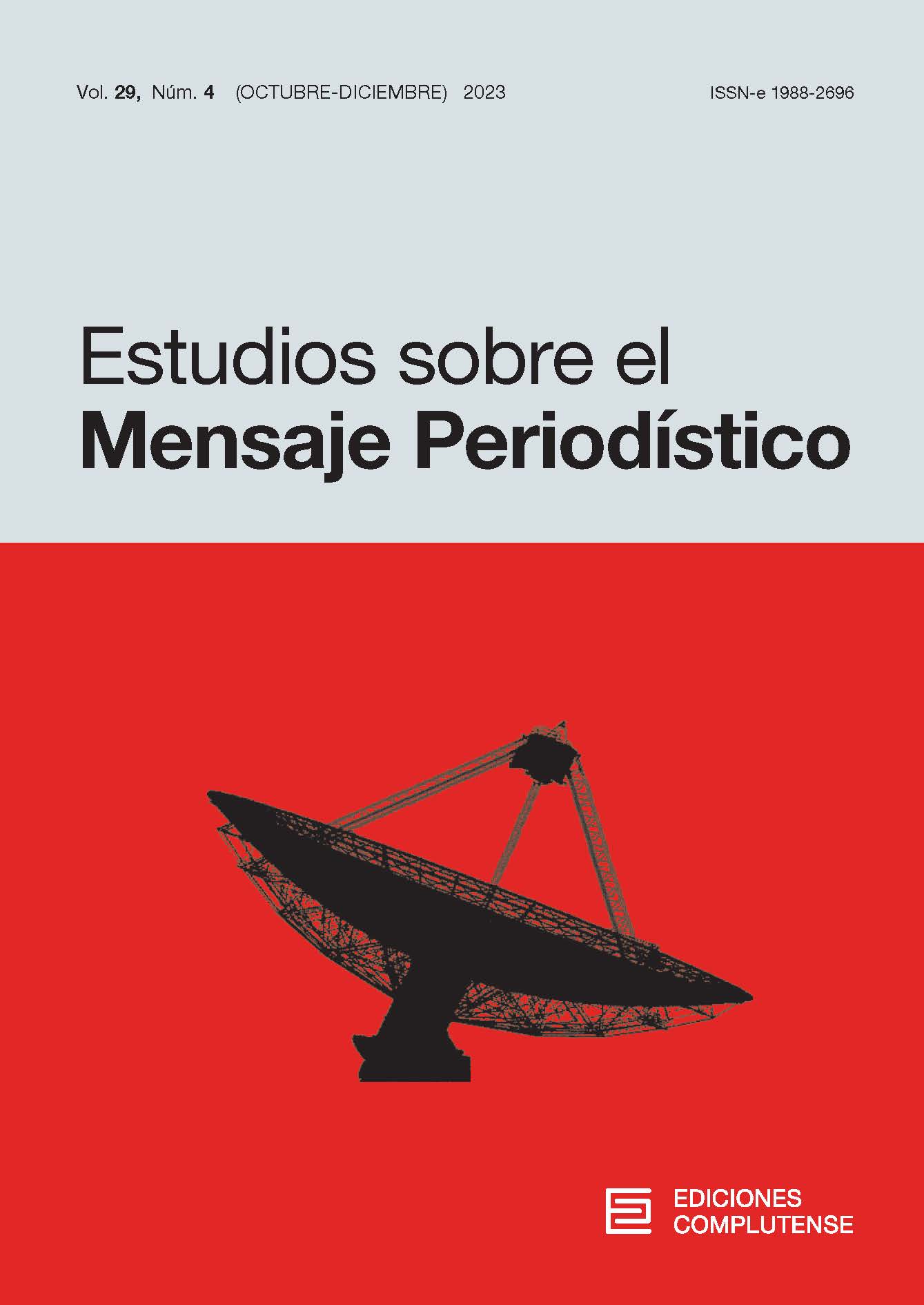 Cubierta revista Estudios sobre el mensaje periodístico 29 (4) 2023
