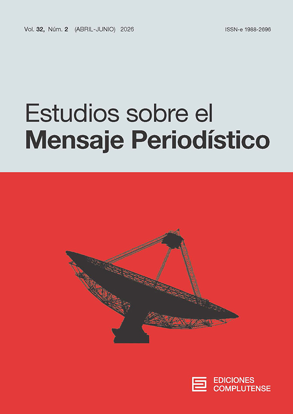 Cubierta Estudios sobre el Mensaje Periodístico 32 (2)2026