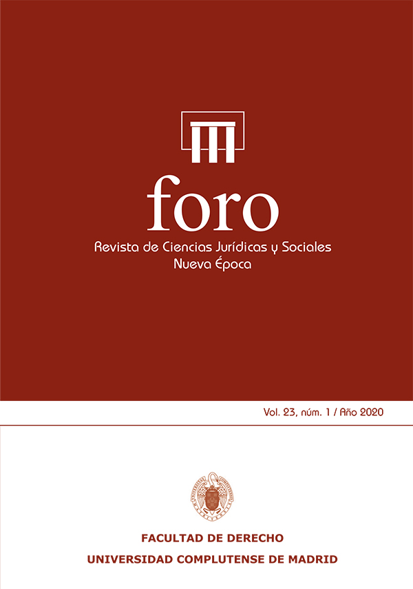 Cubierta de FORO. Revista de Ciencias Jurídicas y Sociales, Nueva Época vol. 23, núm. 1 (2020)