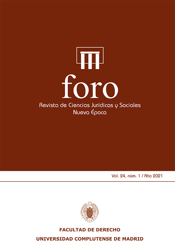 Cubierta de FORO. Revista de Ciencias Jurídicas y Sociales, Nueva Época vol. 24, núm. 1 (2021)