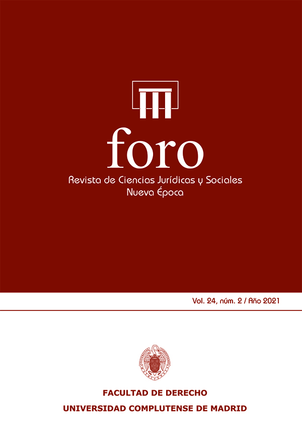 Cubierta de FORO. Revista de Ciencias Jurídicas y Sociales, Nueva Época vol. 24, núm. 2 (2021)