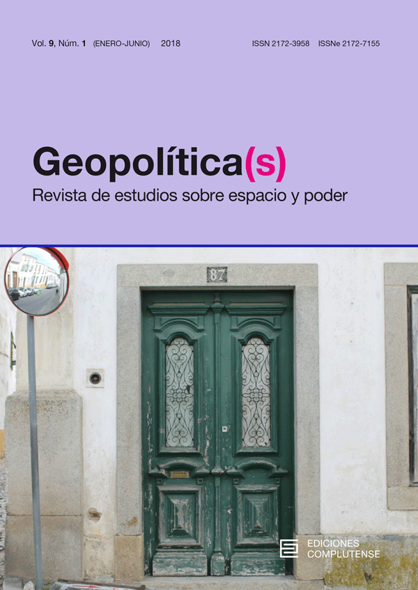 Cubierta de Geopolítica(s). Revista de estudios sobre espacio y poder Vol. 9, núm. 1 (2018)