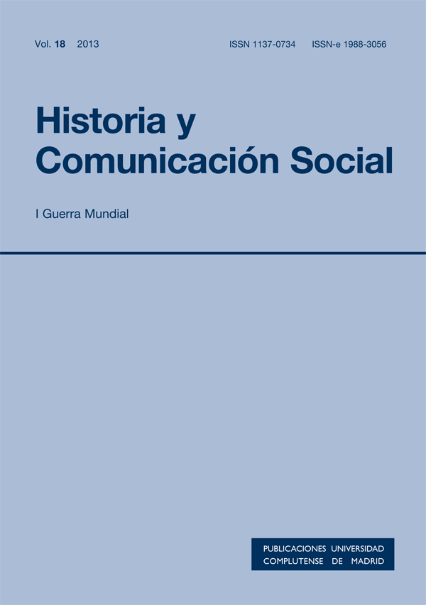 Cubierta Historia y Comunicación Social vol 18 (2013)