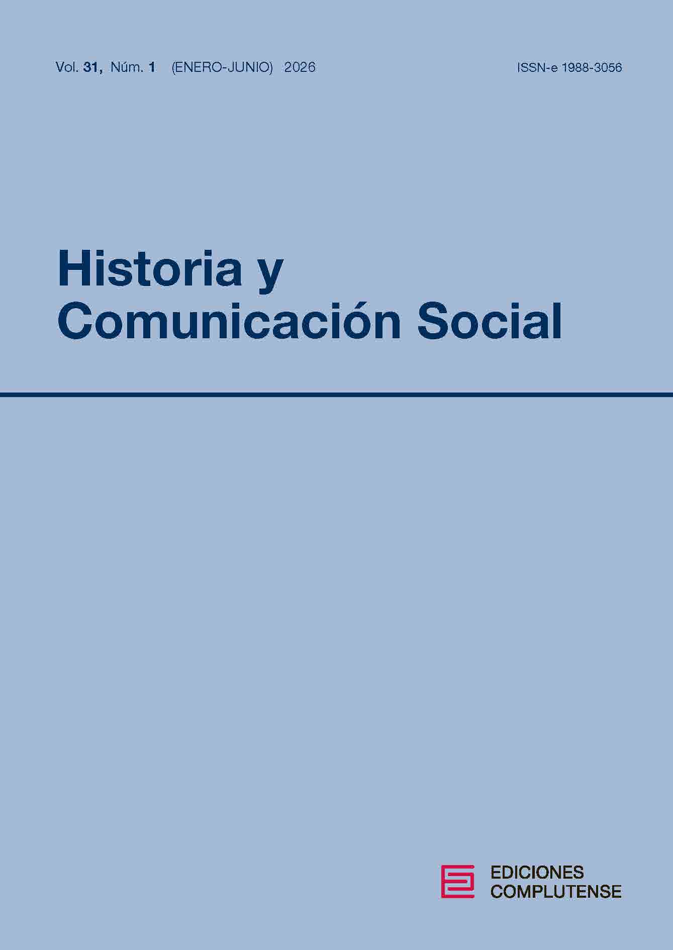 Cubierta Historia y Comunicación Social 31(1) 2026