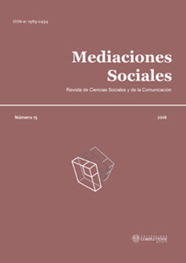 Cubierta Mediaciones Sociale nº 15 (2016)