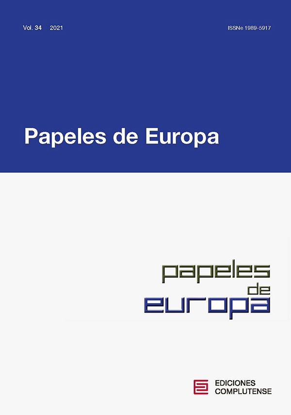 Cubierta Papeles de Europa vol 34 (2021)