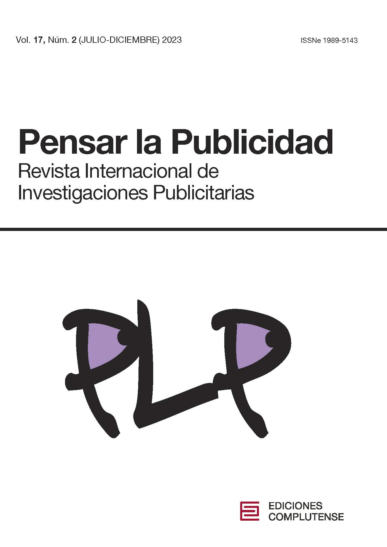 Cubierta Pensar la Publicidad. Revista Internacional de Investigaciones Publicitarias 17(2) 2023