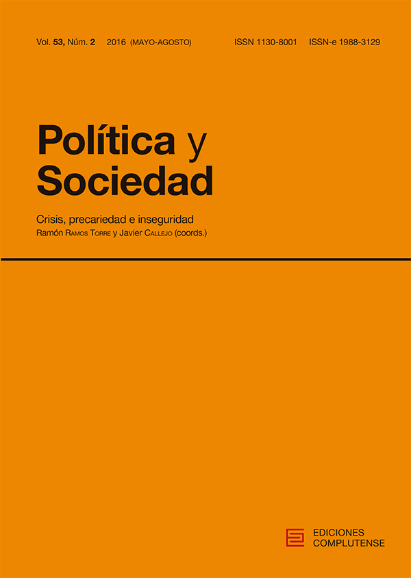 Cubierta de Política y Sociedad Vol 53, No 2 (2016): Crisis, precariedad e inseguridad