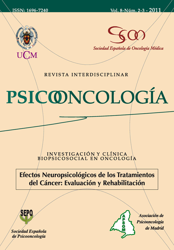 Cubierta Psicooncologia vol 8 2-3 (2011)