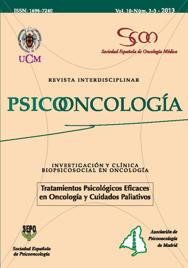 Cubierta Psicooncología vol 10, nº2-3 (2013)