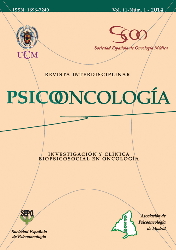 Cubierta Psicooncologia, vol 11 nº1 (2014)