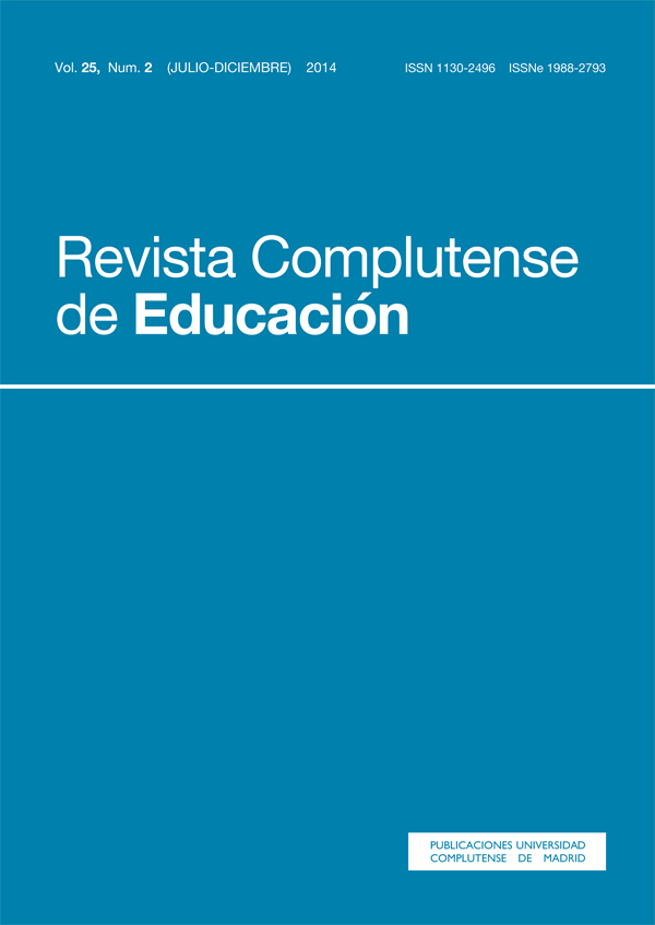 Cubierta de Revista Complutense de Educación Vol. 25, Núm. 2 (2014)