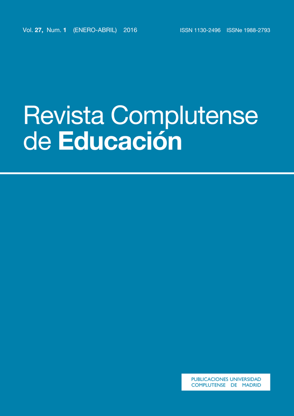 Cubierta de Revista Complutense de Educación Vol. 27, Núm. 1 (2016)